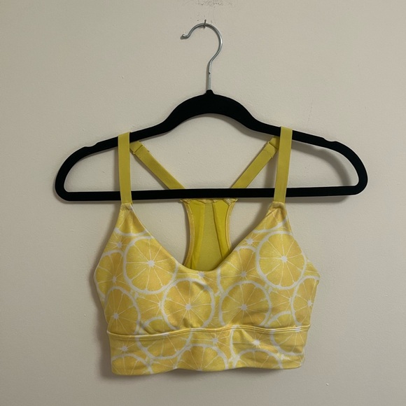 Wildfox Sweat Yellow Lemon Print Sports Bra, Size S - Picture 3 of 16